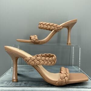 NEW Athlefit Women’s Braided Strap Stiletto Heels Beige Size 8.5